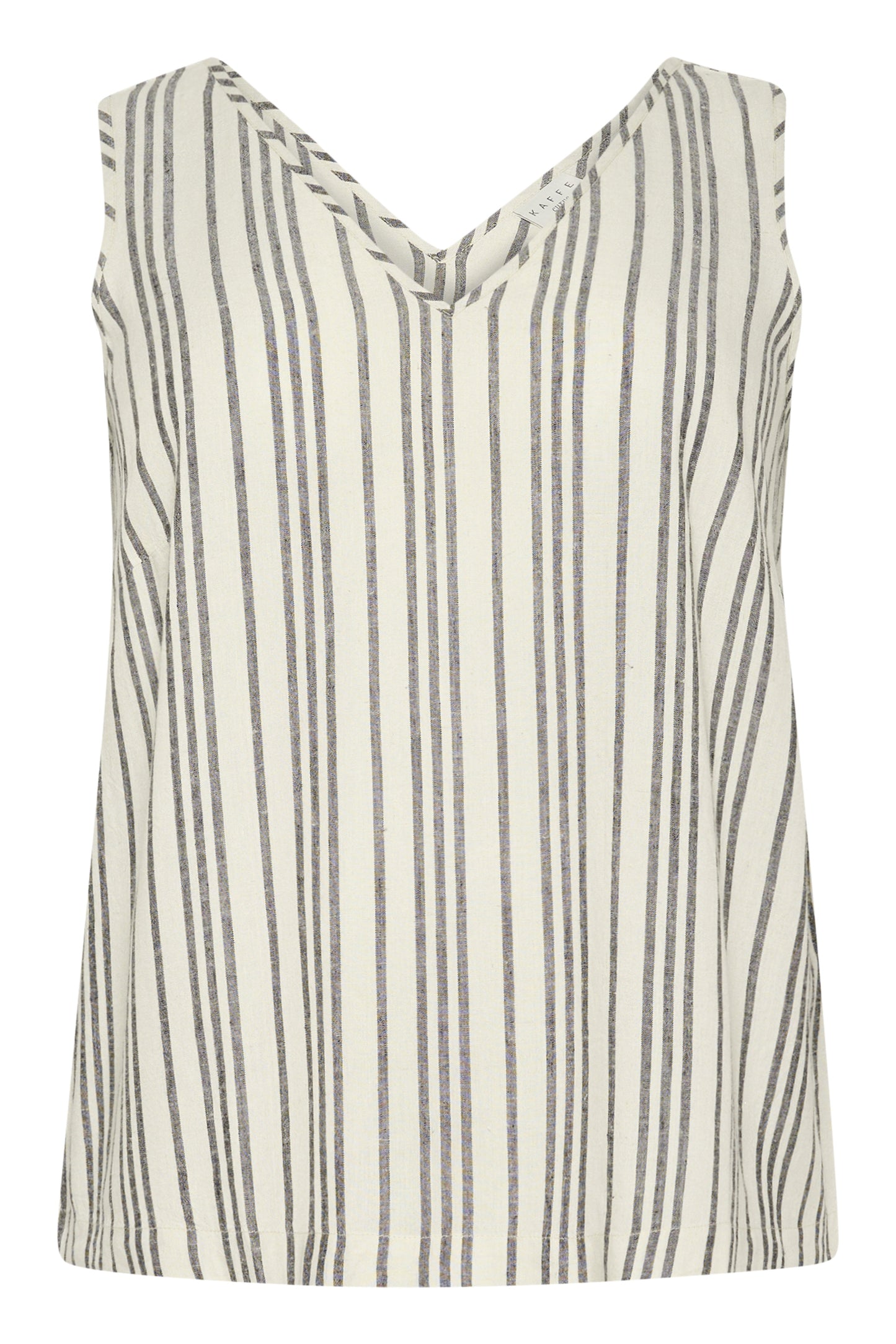 V-Neck Striped Linen Top