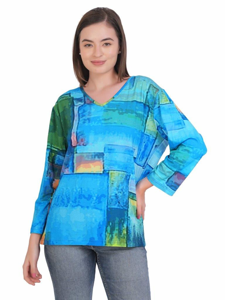Turq Patterned Top