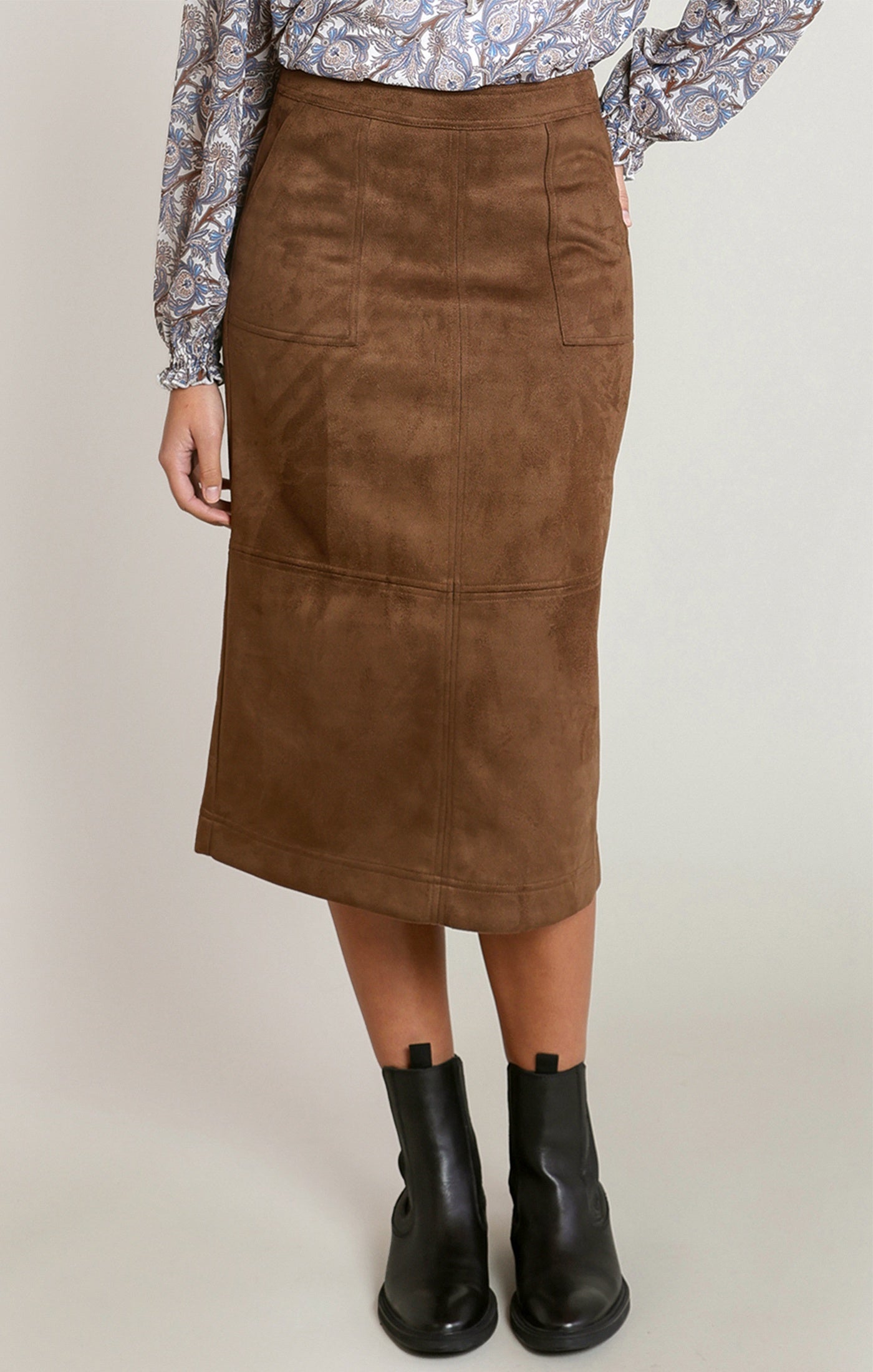 Suede Midi Skirt