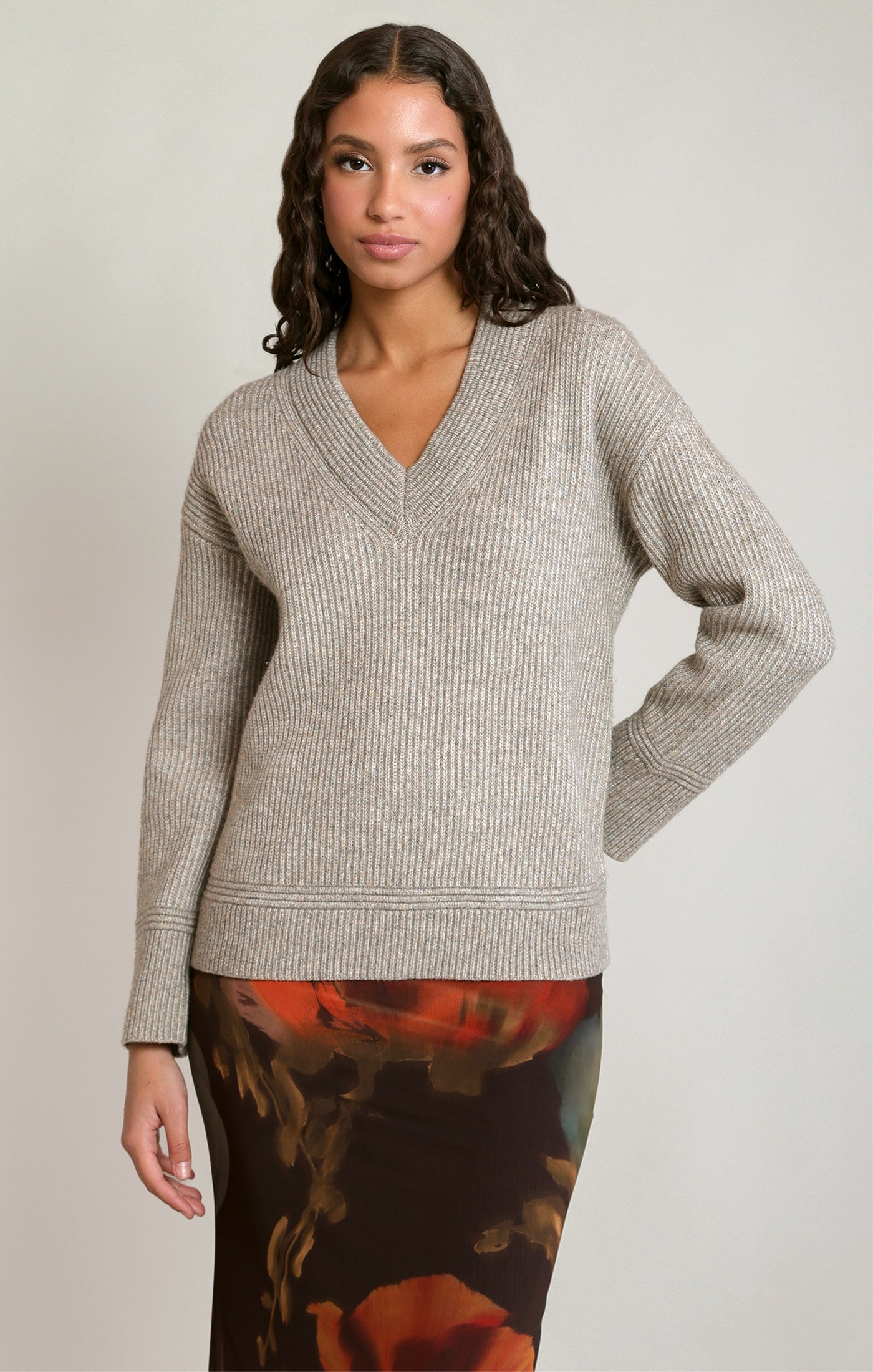 V Neck Sweater Top