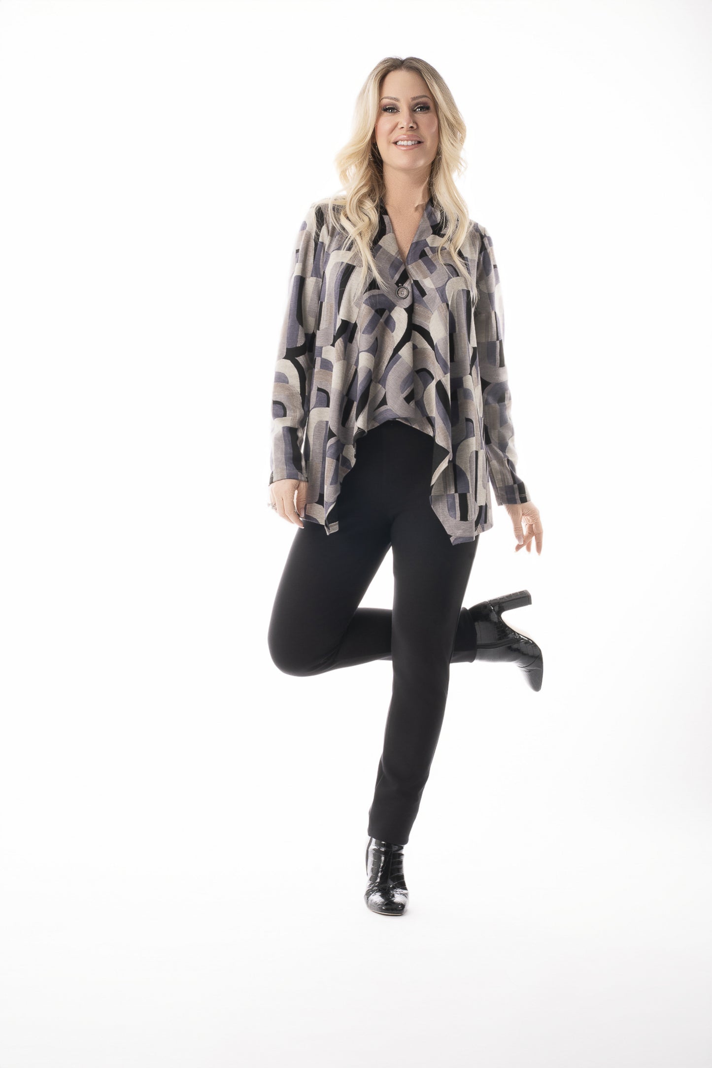 Patterned 1 Button Jacket