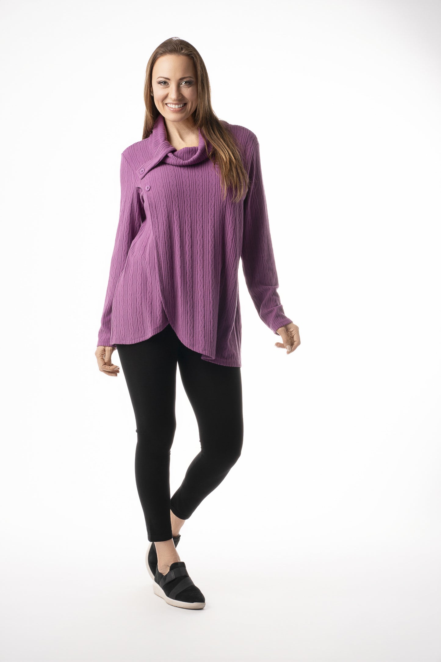 Plum Cowlneck Top