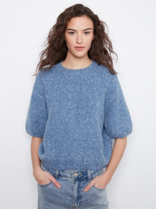 Elbow Sleeve Balloon Shape Sweater