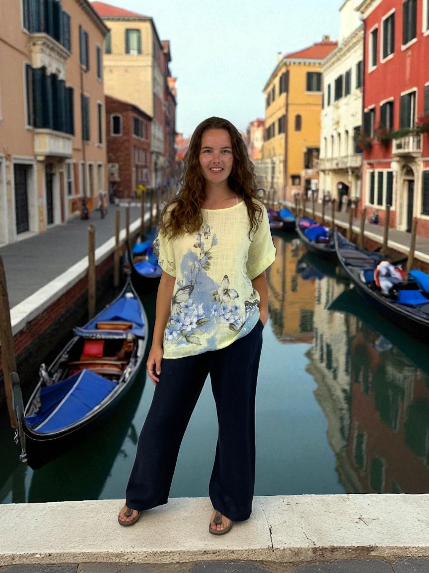 Yellow Butterfly One Size Top