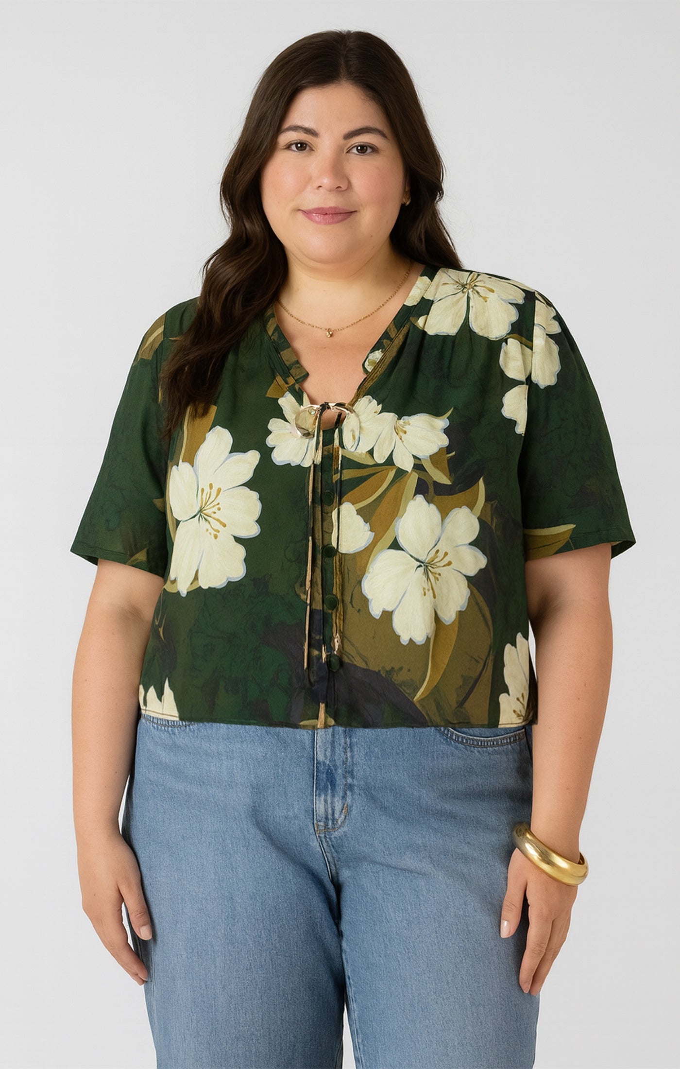 Ruffle Trim Blouse