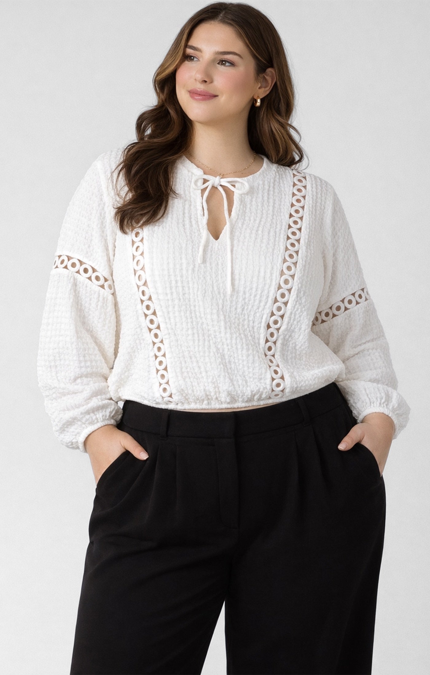 Cream Textured Blouse