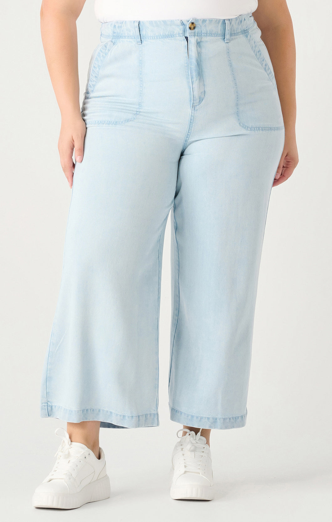 MID RISE WIDE LEG CROPPED PANT by Dex (available in plus sizes)