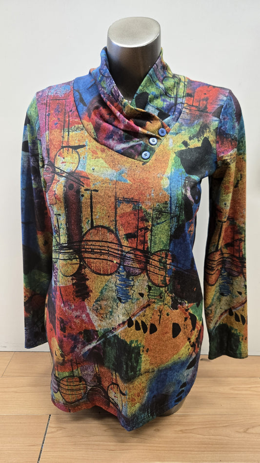 Colourful V-neck Top