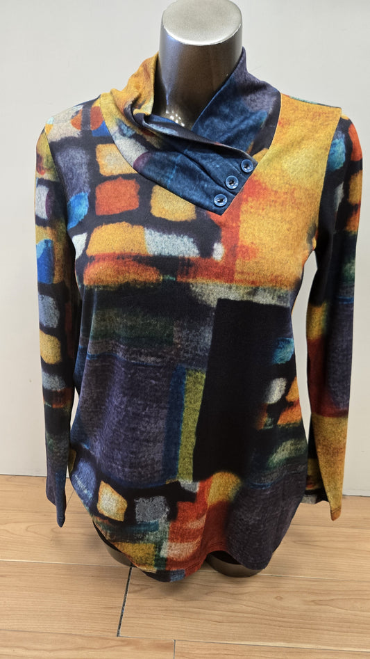 Patterned Vneck Tunic