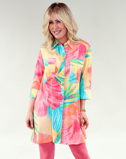 3/4 Sleeve Button Tunic