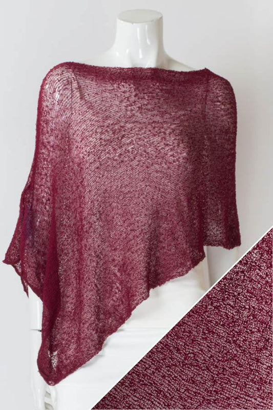 Maroon Mesh Poncho