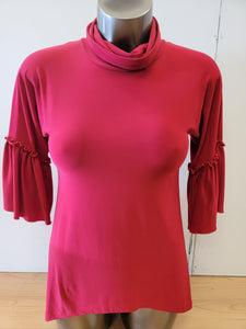 Ruffle Sleeve Top by Artex available in plus sizes