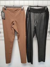 Load image into Gallery viewer, Ponte De Roma Faux Leather Pants by Artex available in plus sizes and 2 colours
