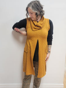 Long Knit Vest by Artex available in plus sizes