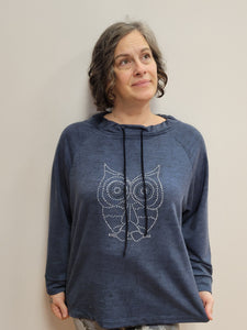 Cute Owl Sweater by Modes Crystal available in plus sizes