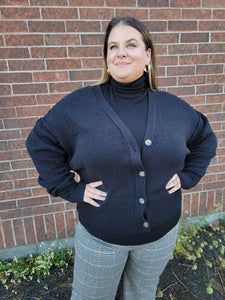 BOUCLE BUTTON FRONT CARDIGAN by Dex (available in plus sizes)