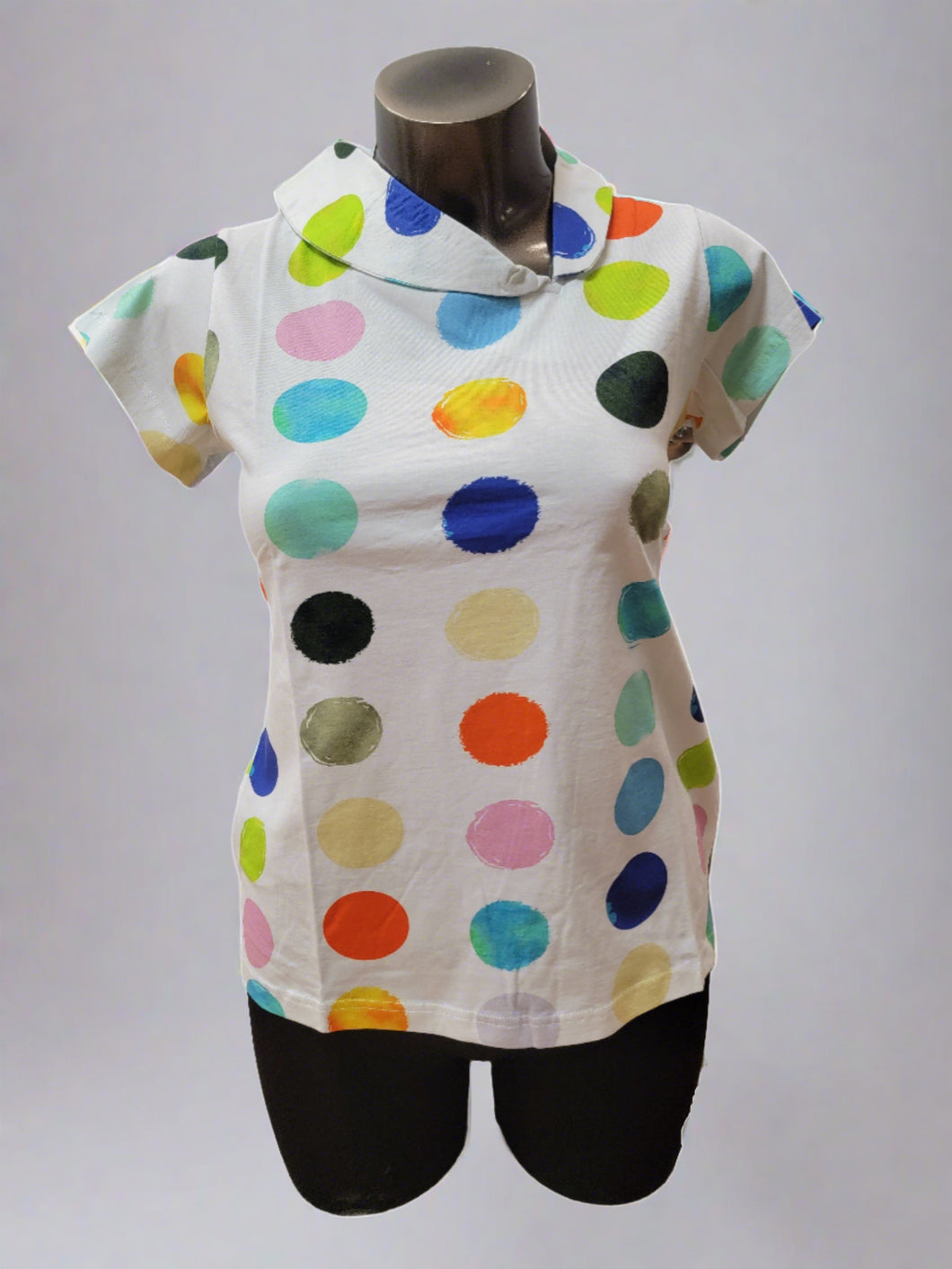 White Polka Dot Top by Parsley and Sage (AVAILABLE IN PLUS SIZES)