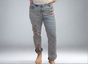 Cross Stitch Embroidered Jeans by Charlie B