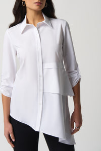 Asymmetrical Ruffled Blouse by Joseph Ribkoff (available in plus sizes)