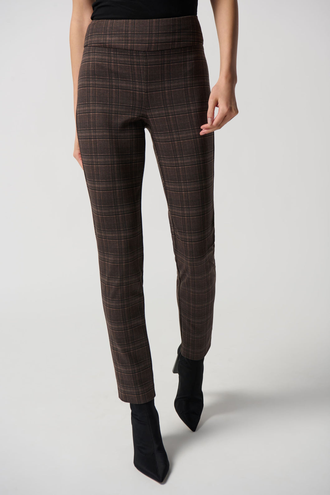 Heavy Knit Plaid Pull-On Pants by Joseph Ribkoff (available in plus sizes)
