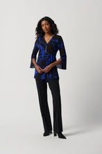 Load image into Gallery viewer, Abstract Print Silky Knit Fit And Flare Tunic - Joseph Ribkoff
