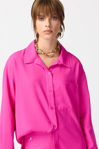 Long Textured Woven High-Low Blouse by Joseph Ribkoff (available in plus sizes)