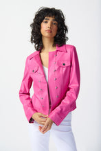 Load image into Gallery viewer, Foiled Suede Jacket With Metal Trims - Joseph Ribkoff
