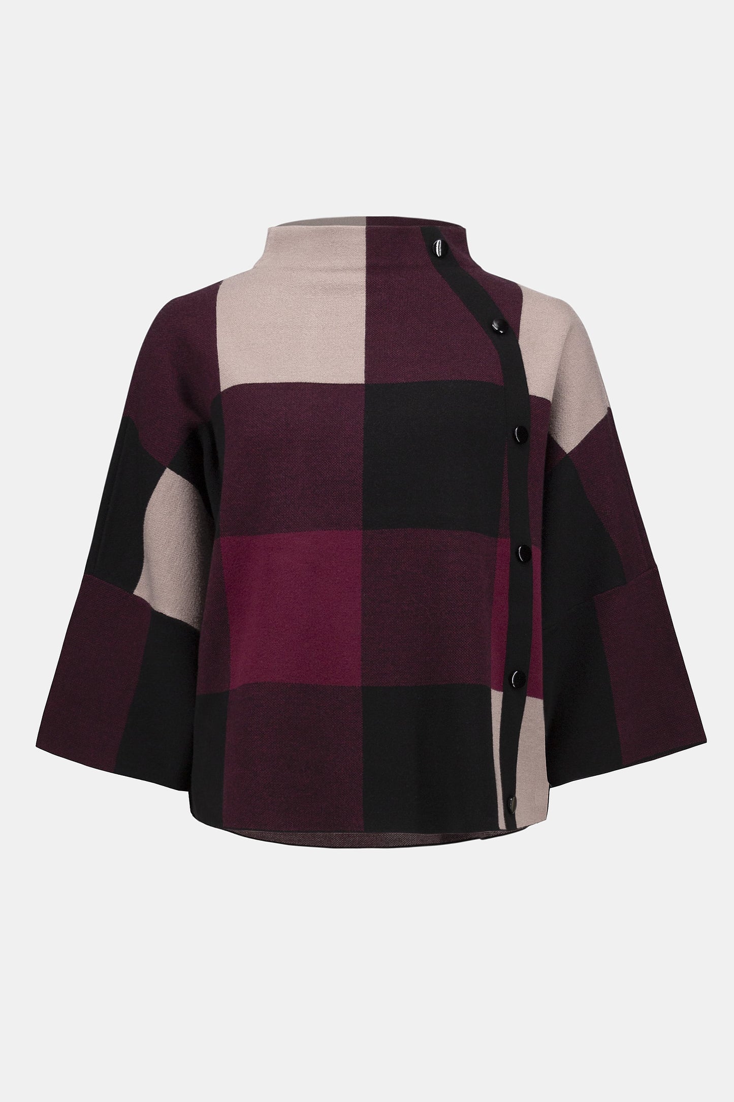 Plaid Jacquard Sweater Knit Top