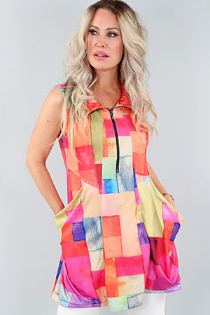 Patterned Sleeveless Tunic by Michael Tyler