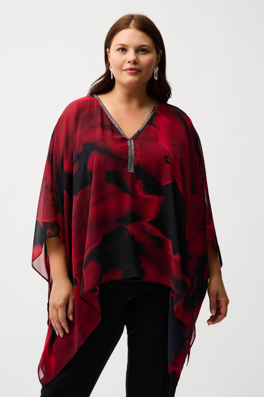 Print Poncho Top