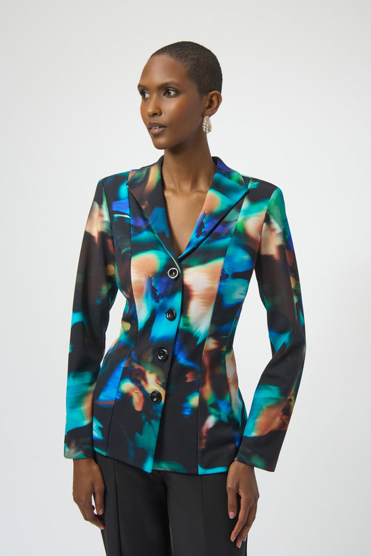 Abstract Print Fitted Blazer