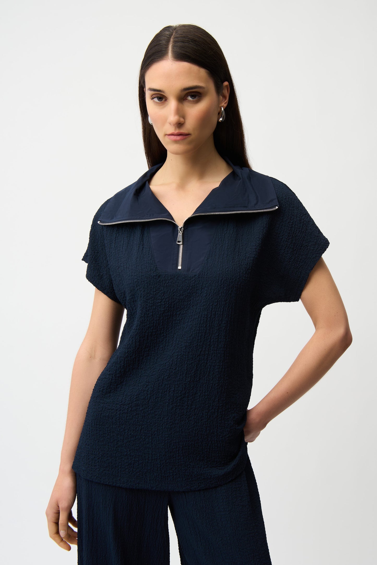Seersucker Boxy Top