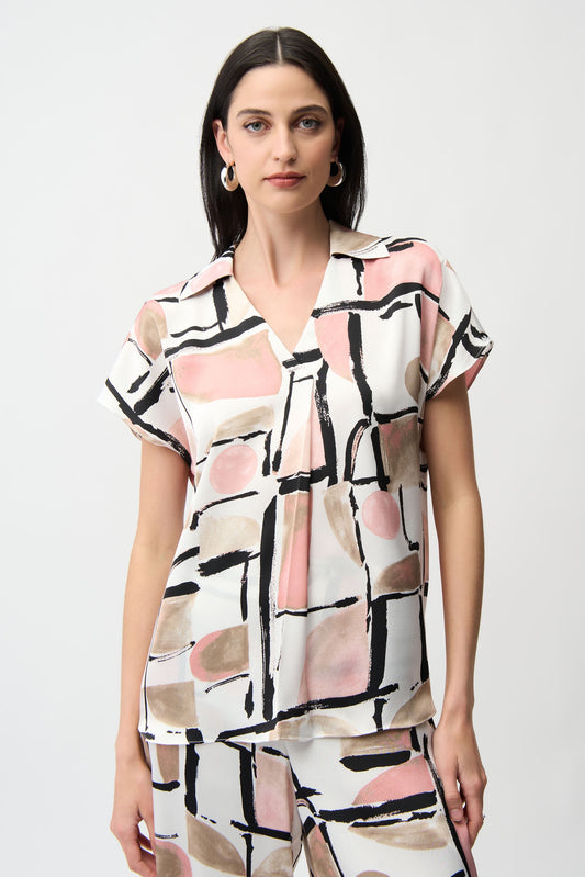 Abstract Print Boxy Top