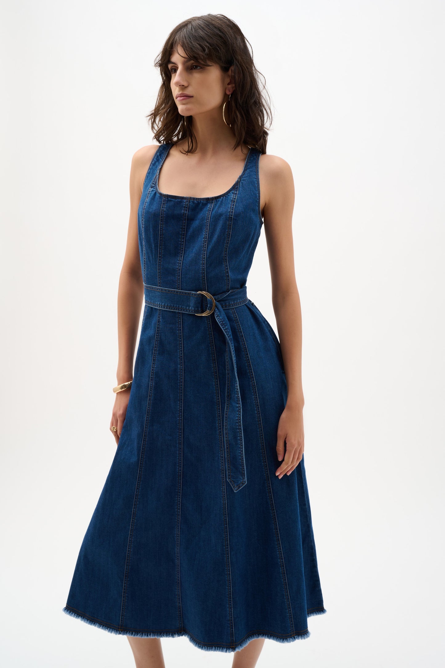 Denim Fit & Flare Dress