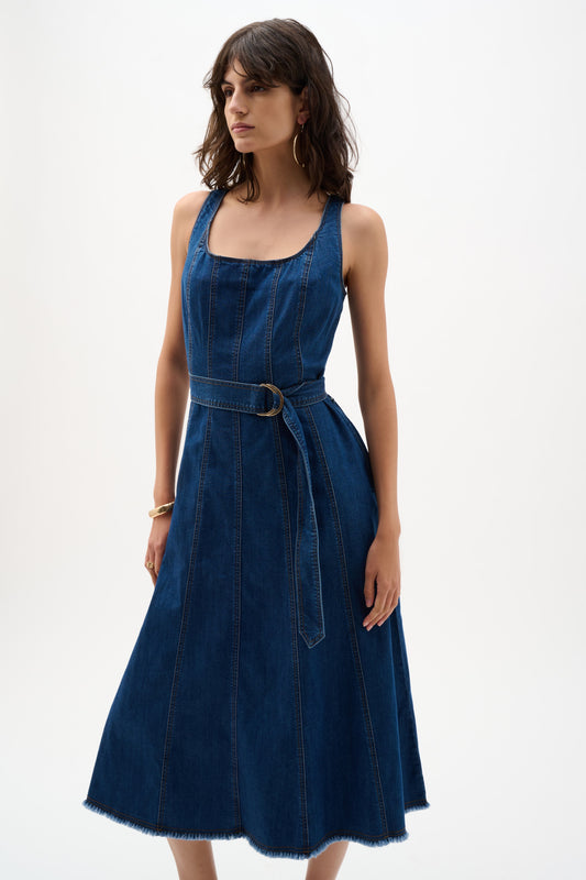 Denim Fit & Flare Dress