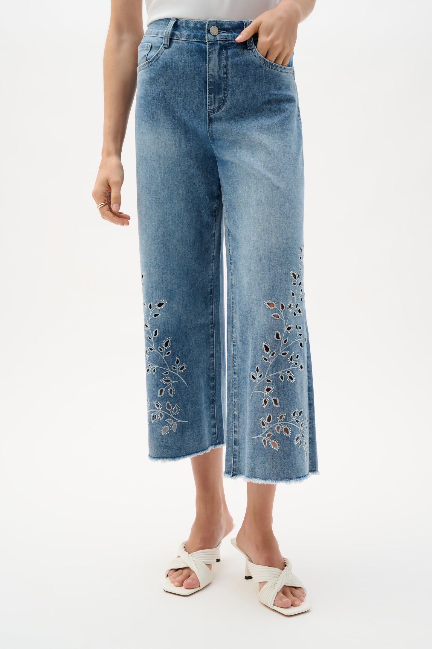 Crop Embroidered Jeans