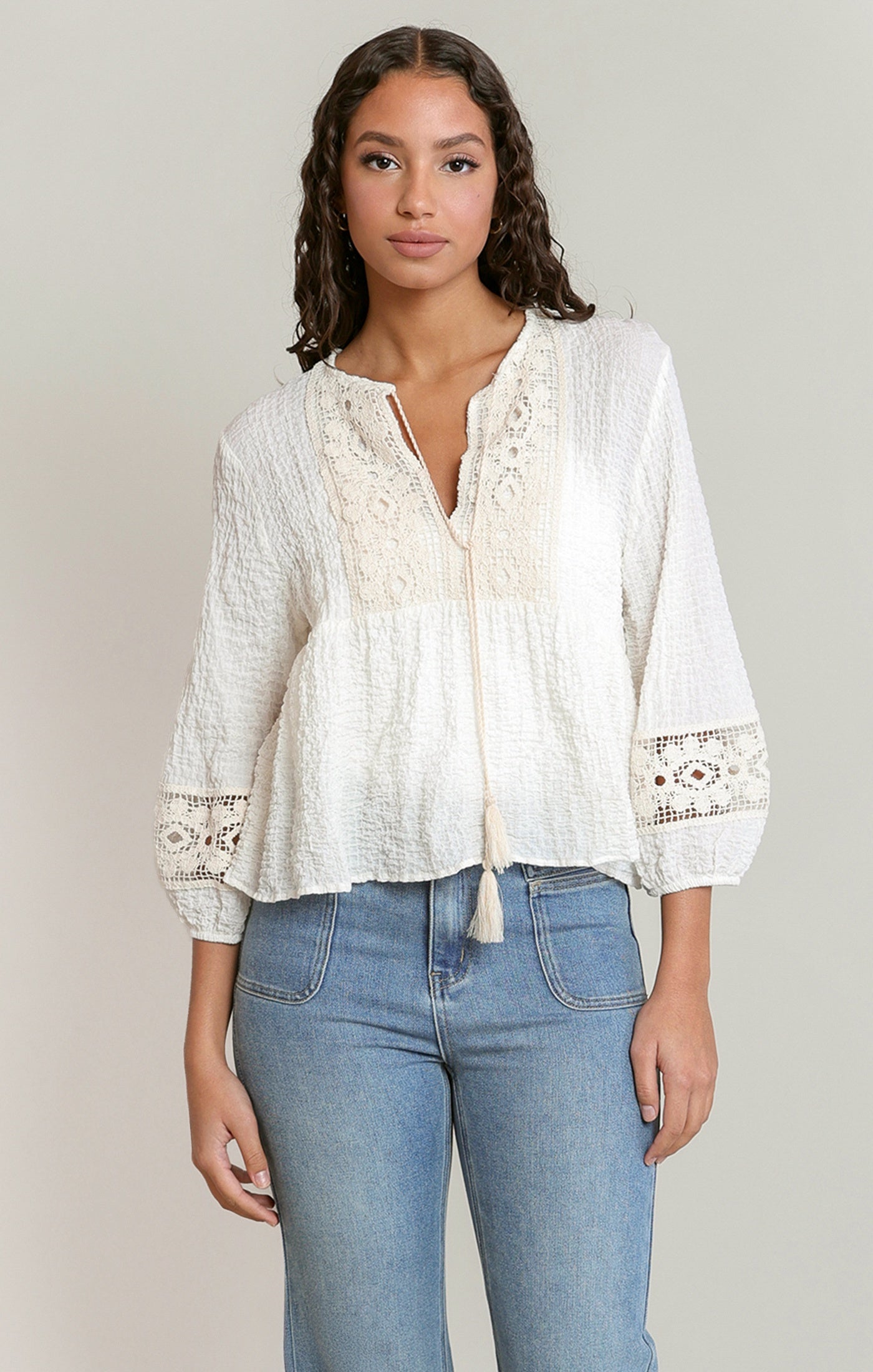 Crochet Trim Blouse