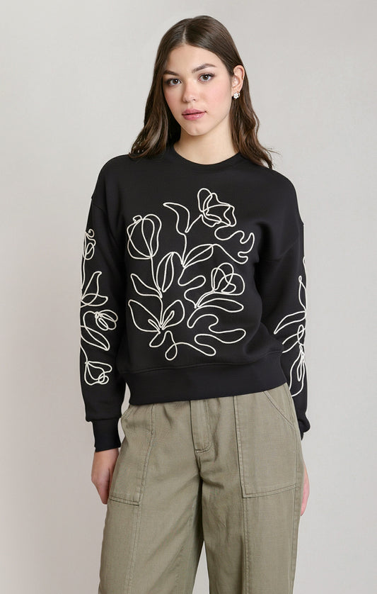 Embroidered Sweatshirt Black