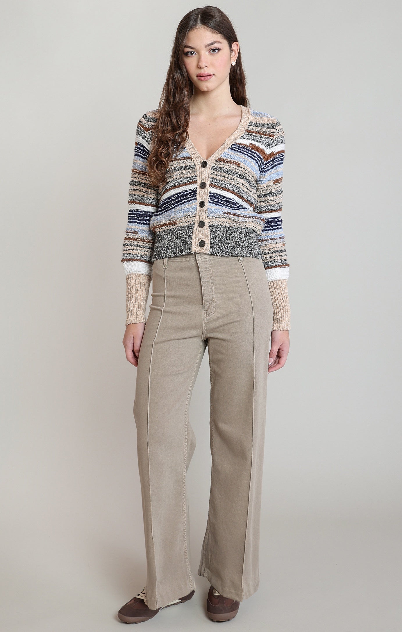 Melange Striped Cardigan