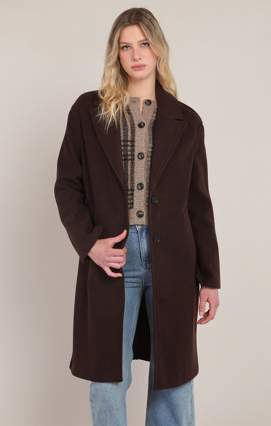 Long Soft Coat Dark Brown