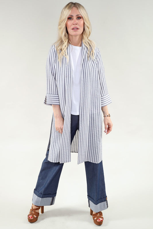 Long Striped Cardi