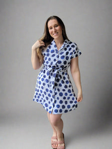 Short-Sleeved Button-Front Dress by Charlie B