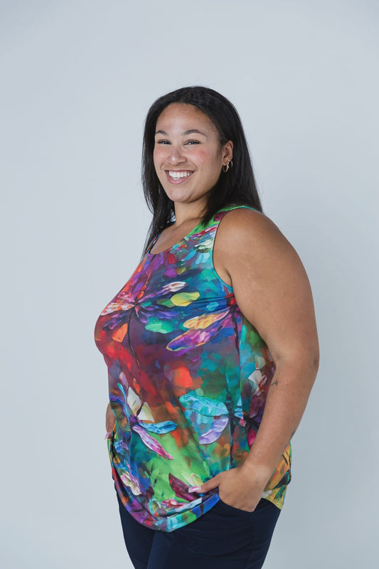 Perfect Dragonfly Round Neck Tank