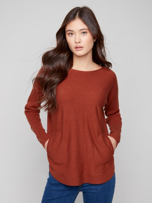 Sepia Round Hem Sweater
