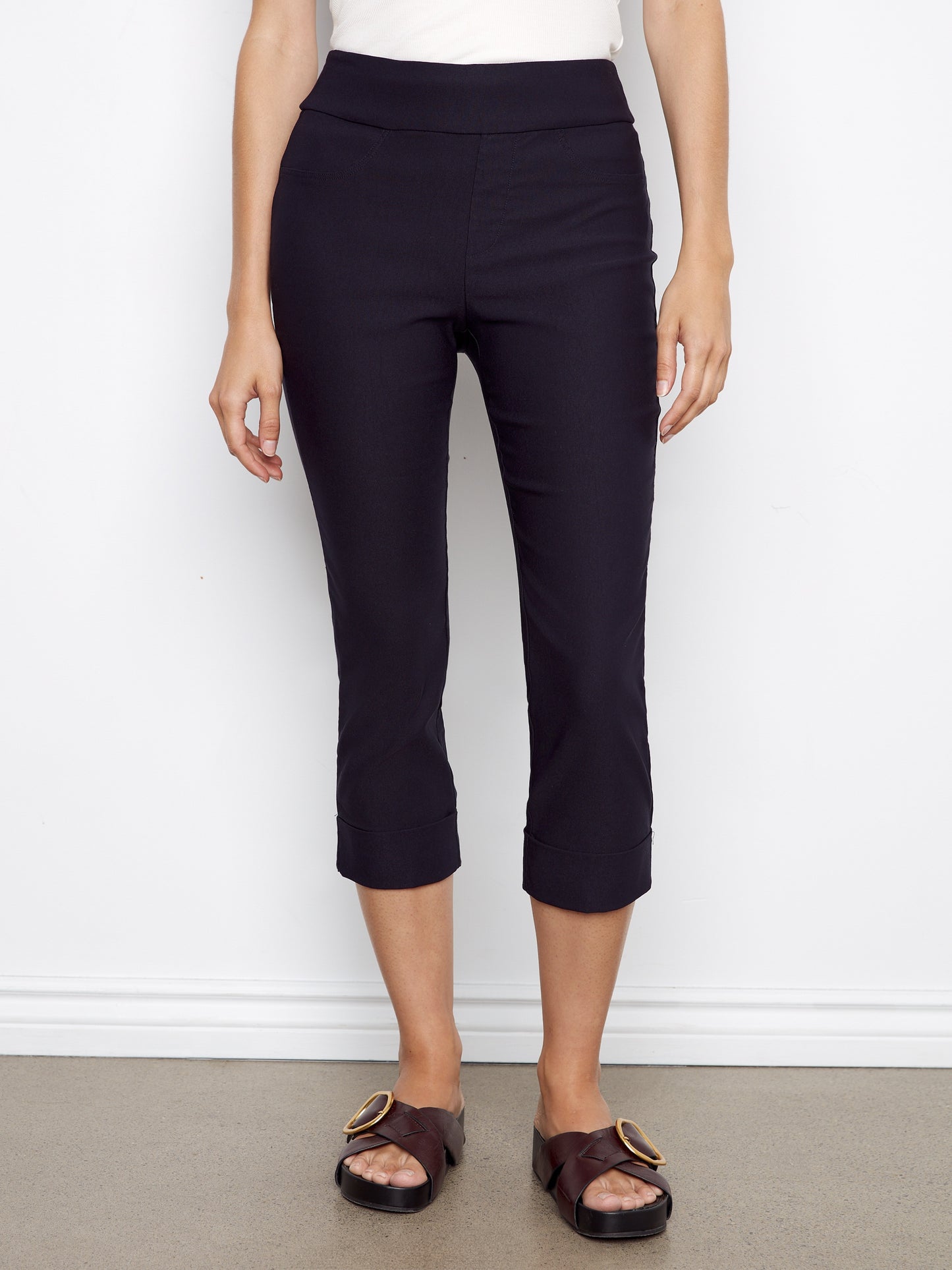 Navy Cuffed Pants