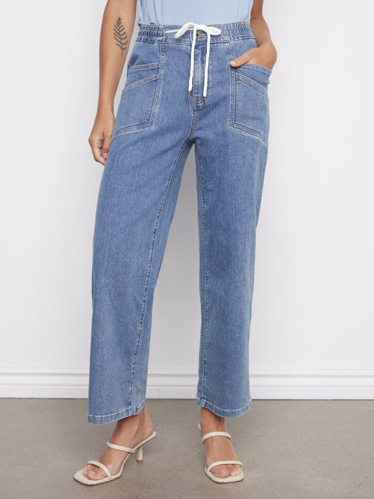Drawstring Denim Pants
