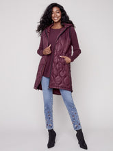 Load image into Gallery viewer, Long Quilted Puffer Vest with Hood by Charlie B
