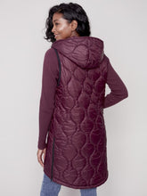 Load image into Gallery viewer, Long Quilted Puffer Vest with Hood by Charlie B
