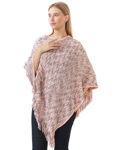 One Size V-Neck Pull Over Poncho by DW Canasia