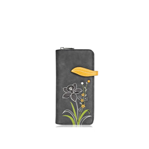 Grey Daffodil Clutch Wallet by Espe